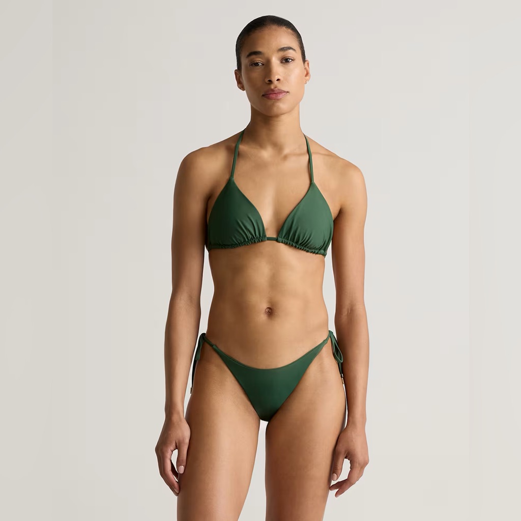 Nwt Quince Italian Palm Green Italian Triangle Top Bikini Sz Small And Xl